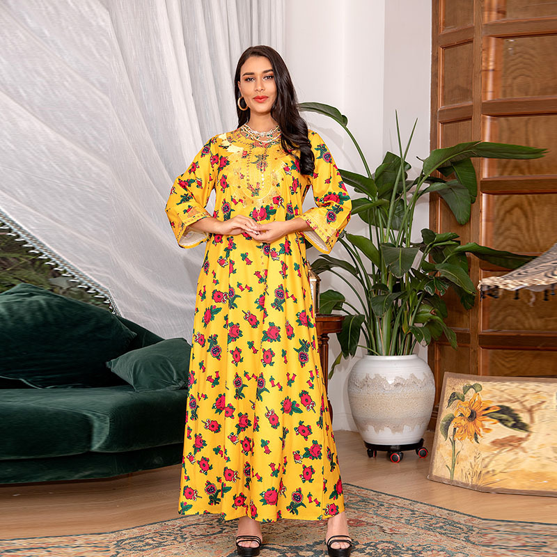 Jalabiya Printing Rouziding dress