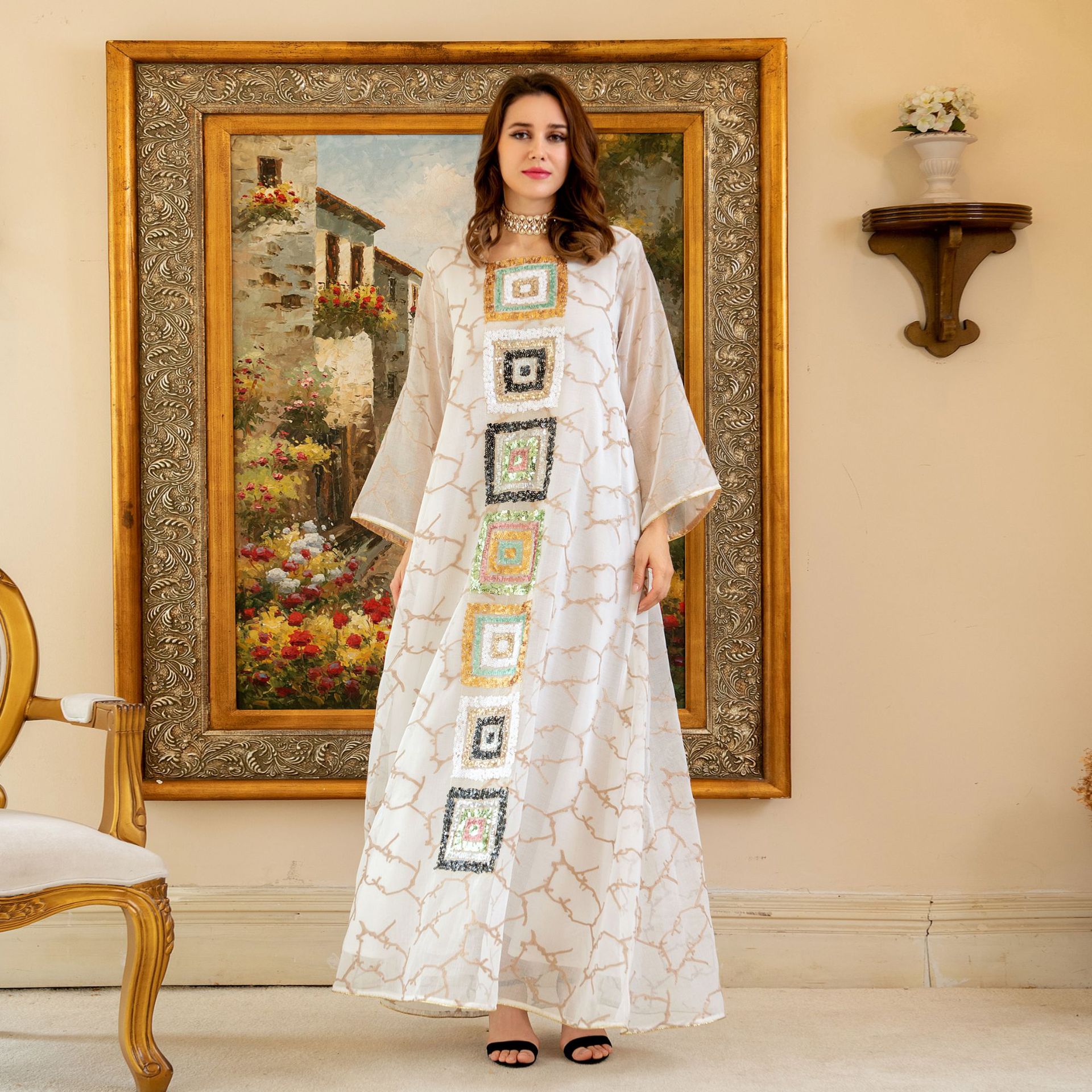 Jalabiya Beaded embroidery  dress