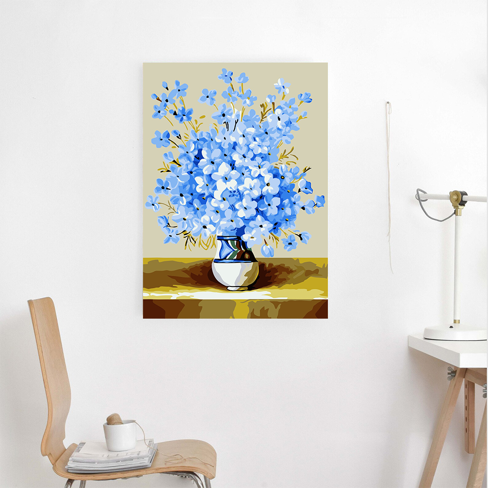 Painting by numbers Saloon Decorative Blue Flowers