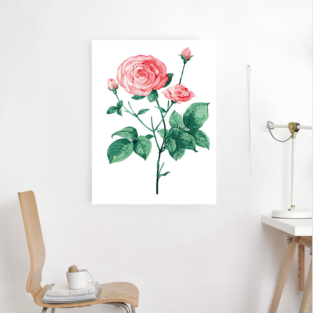 Painting by numbers Rose Flowers Art decor