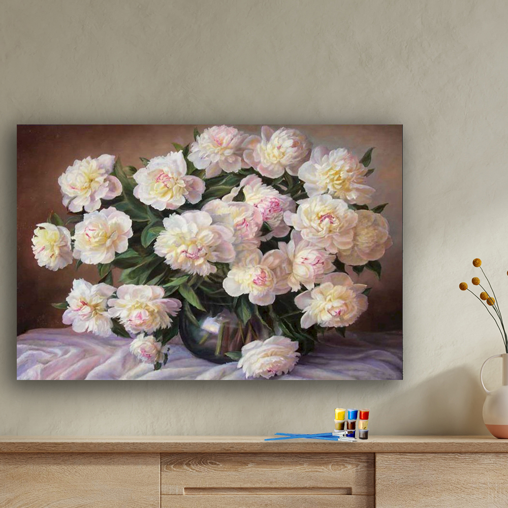 Painting by numbers  drawing on canvas Flower decor