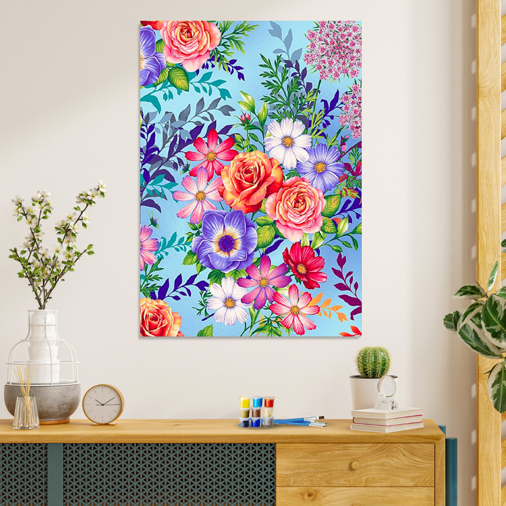 Painting by numbers colorful flowers painting decoration