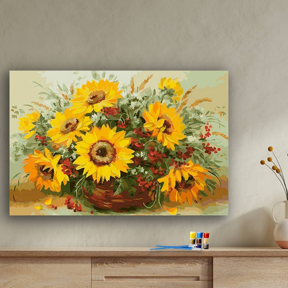 Painting by numbers chrysanthemum art decoration