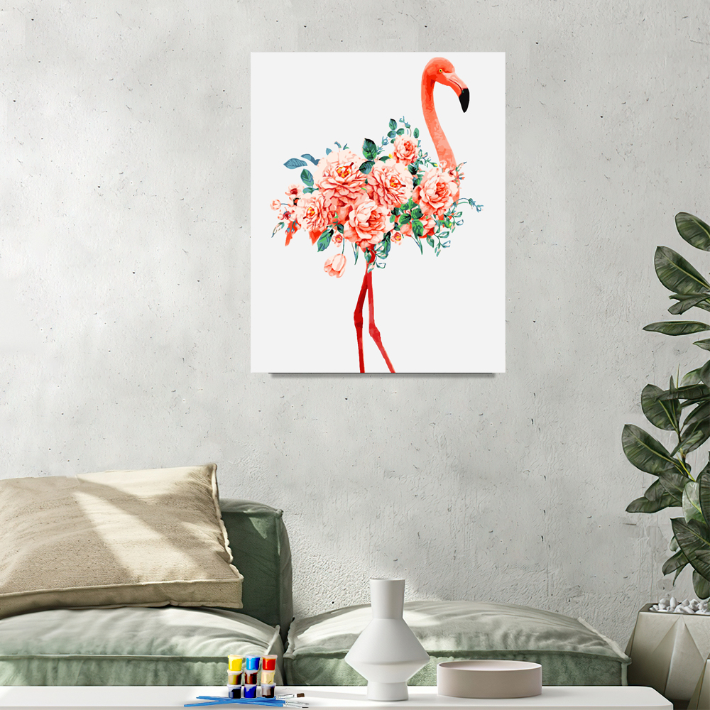 Painting by numbers beautiful flamingo painting bedroom decoration