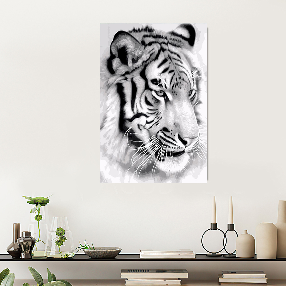 Painting by numbers tiger painting home decoration