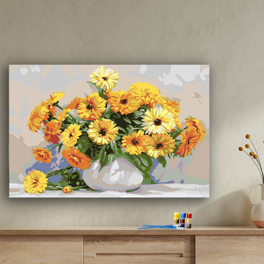 Painting by numbers flower bedroom decoration