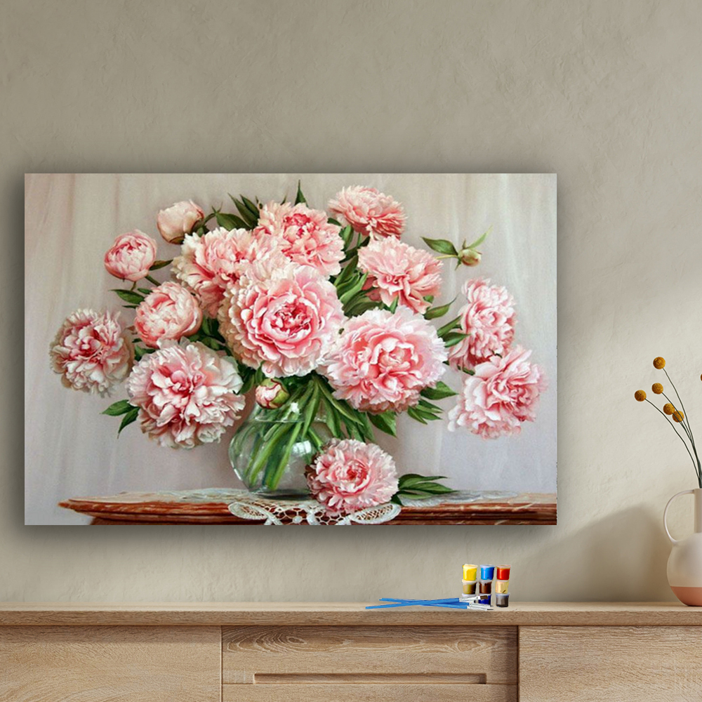 Painting by numbers flowers Art gift decompression