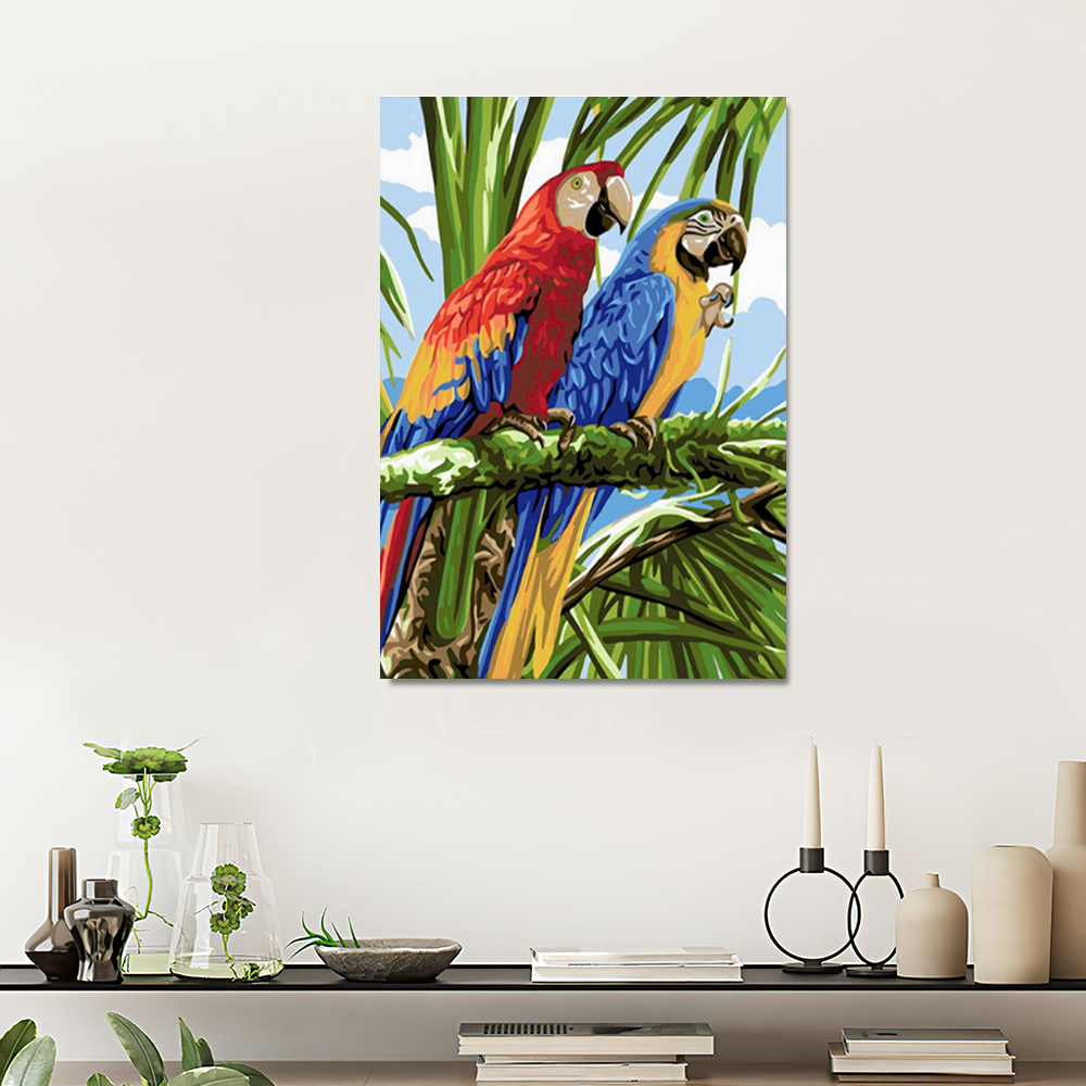 Painting by numbers art gift home decor Parrot painting