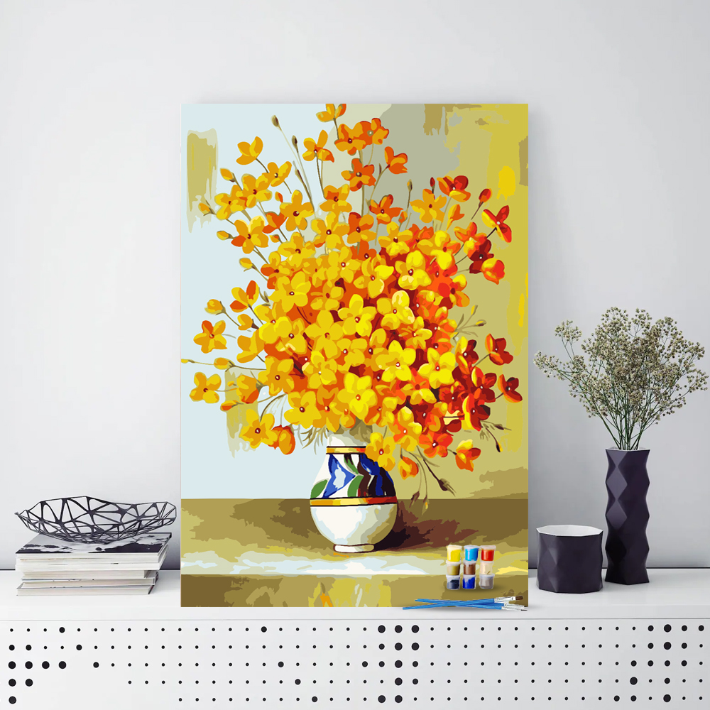 Painting by numbers Rose painting living room decor