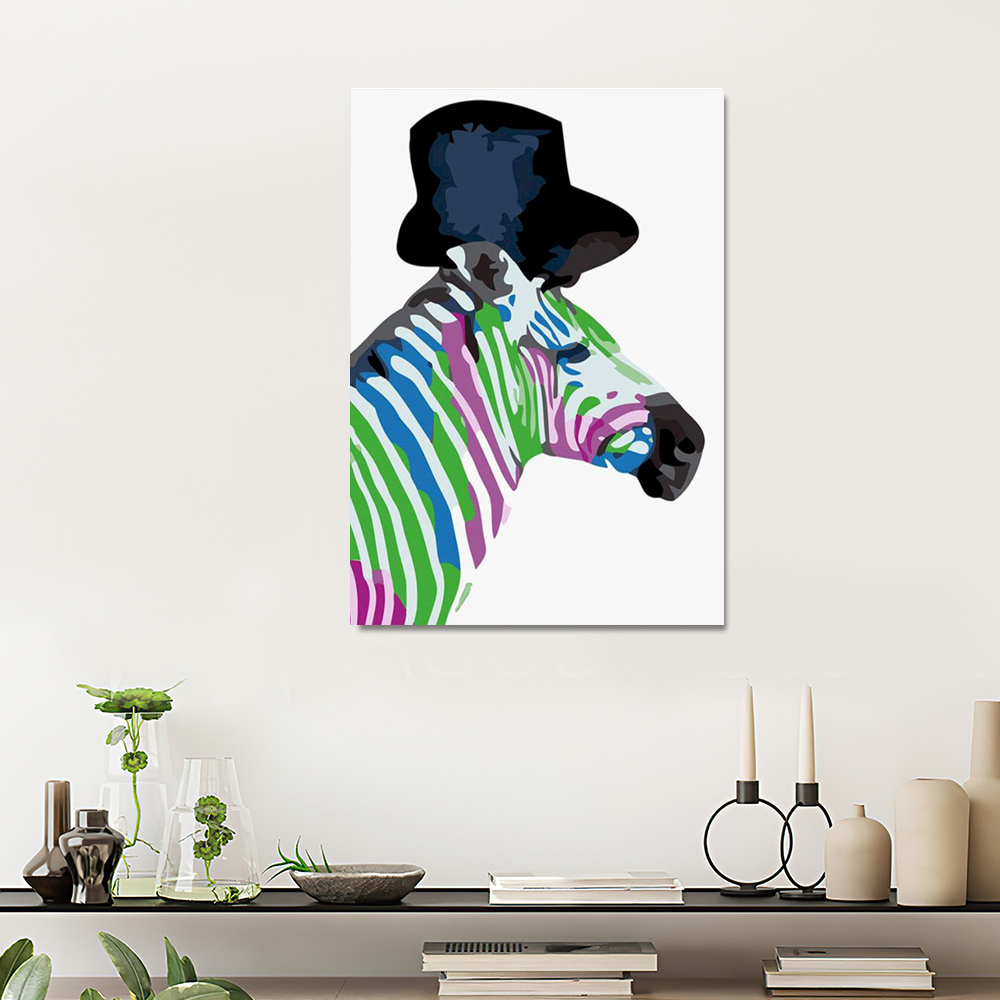 Painting by numbers color horse with hat decoration gift