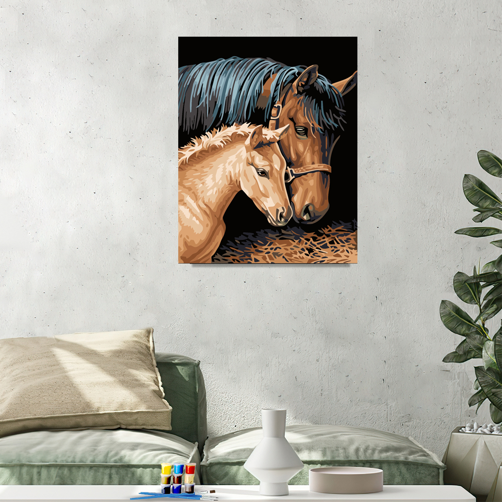 Painting by numbers 24colors painting horses bedroom decoration