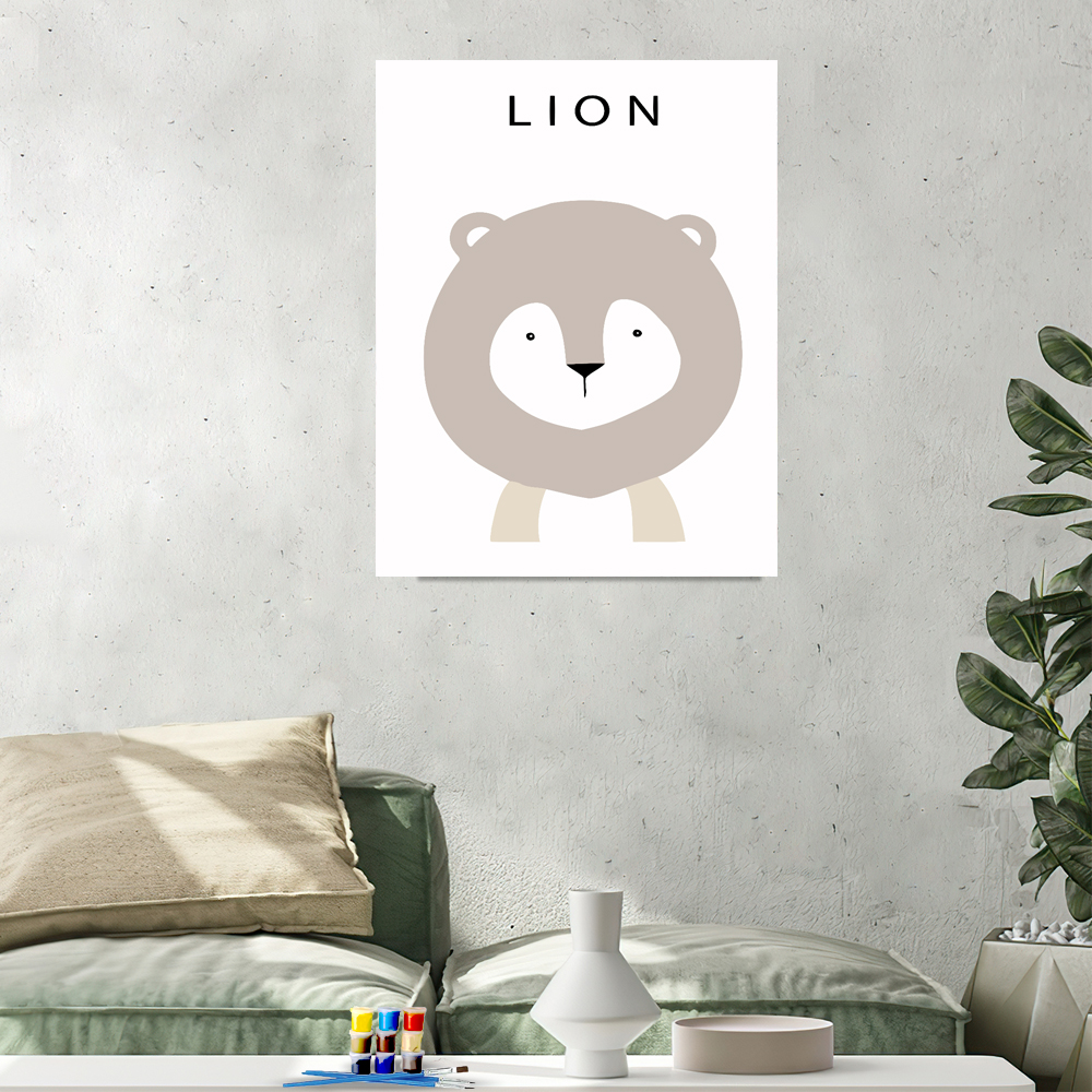 Painting by numbers cute lion painting for child