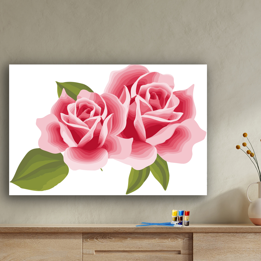 Painting by numbers Rose Flower bedroom decoration