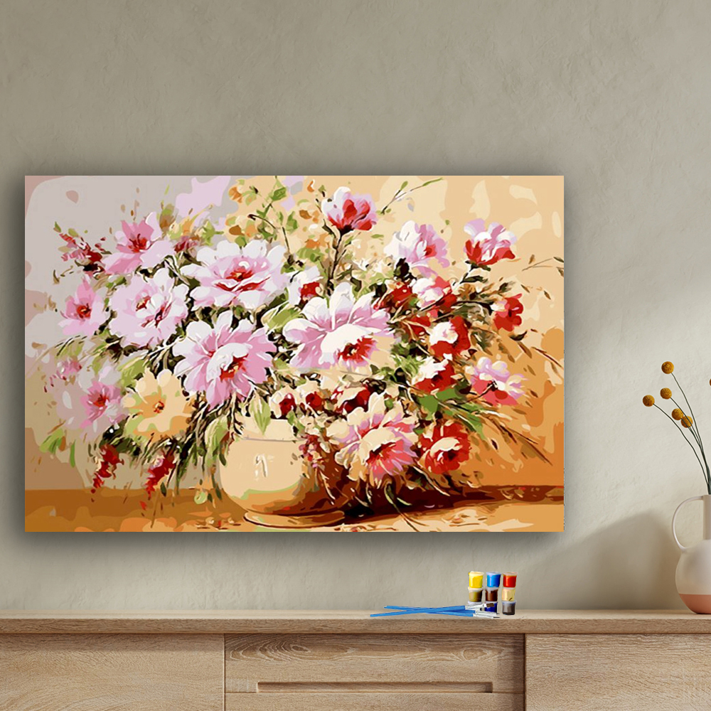 Painting by numbers flowers home decoration amusing