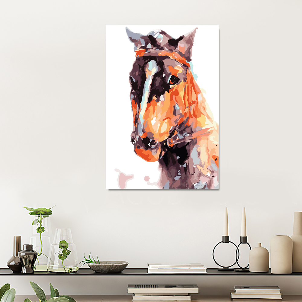 Painting by numbers horse painting decor for dining room