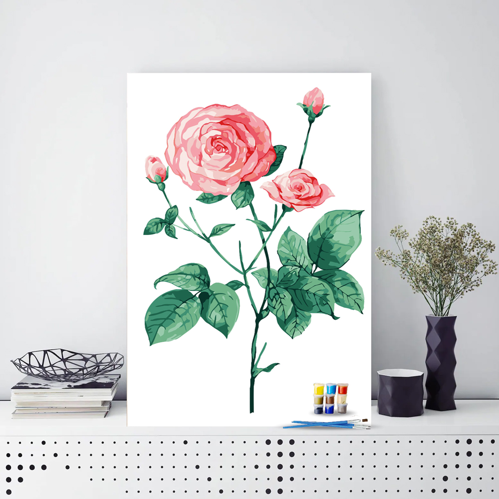 Painting by numbers Rose painting For relax home art