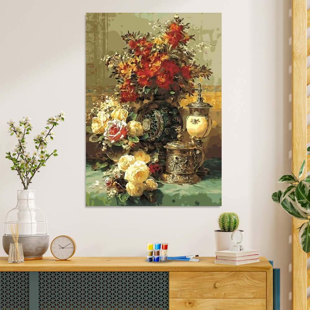 Painting by numbers Vintage Flower painting decor