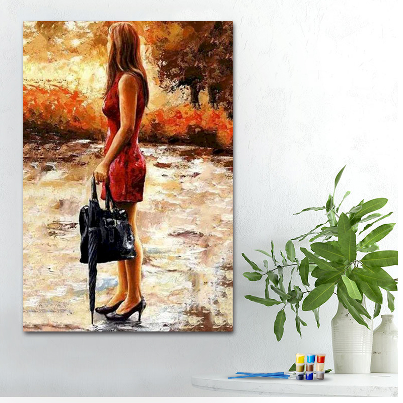 Painting by numbers art gift temperamental women painting