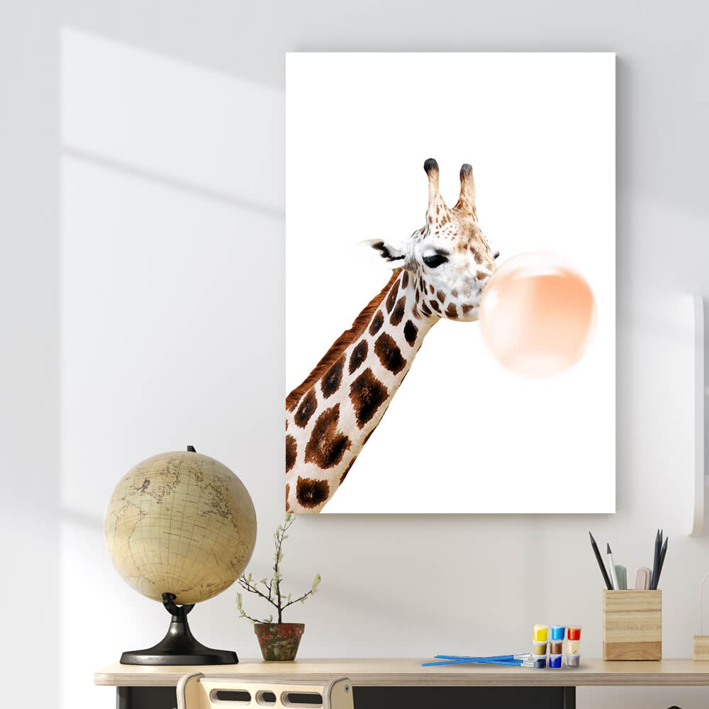 Painting by numbers lovely animals series giraffe painting 