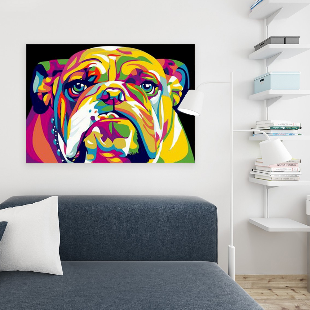 Painting by numbers dog releax Art gift