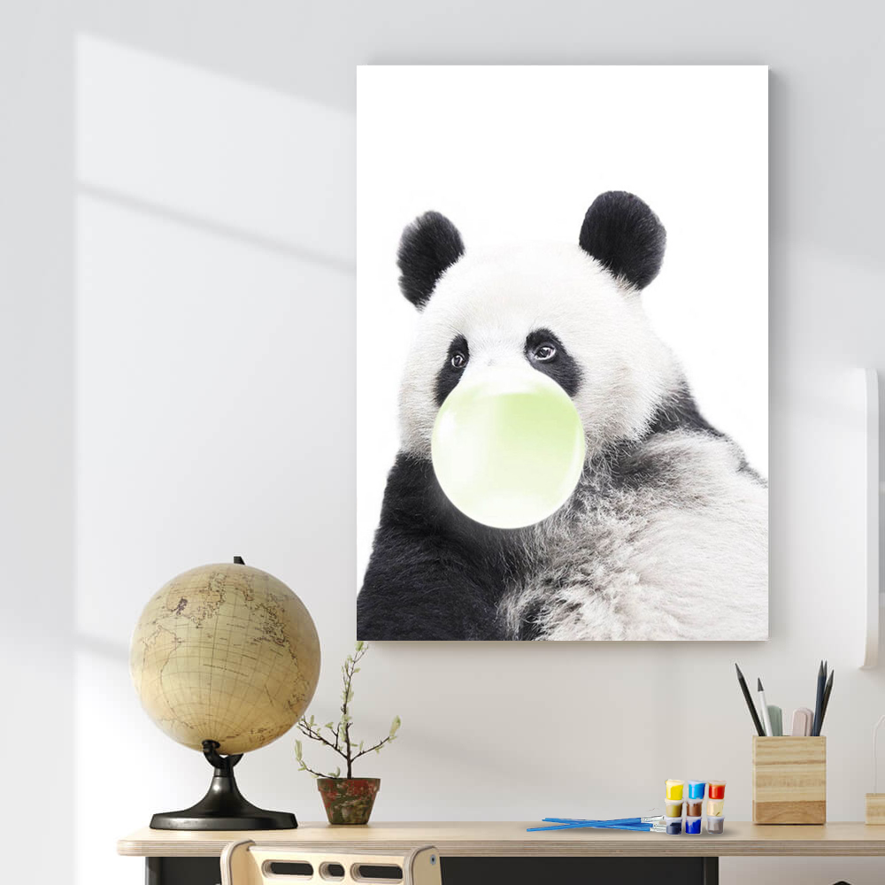 Painting by numbers cute panda painting