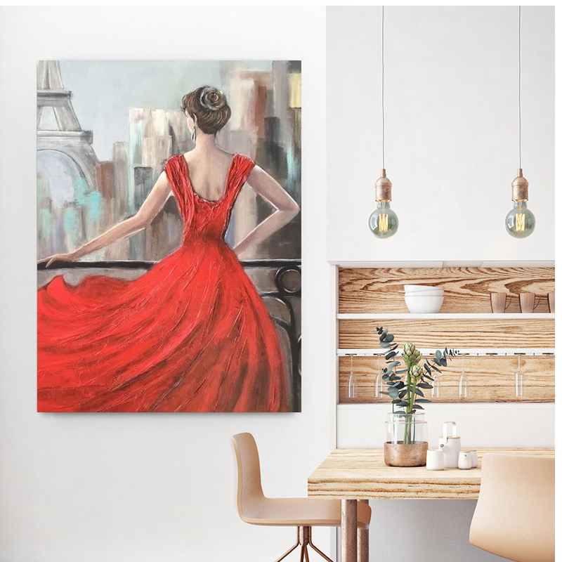 Painting by numbers Red Dress Beauty's Back painting