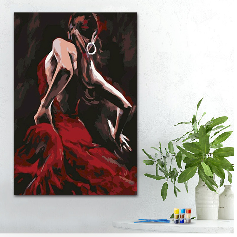 Painting by numbers elegant dancing women painting for relax