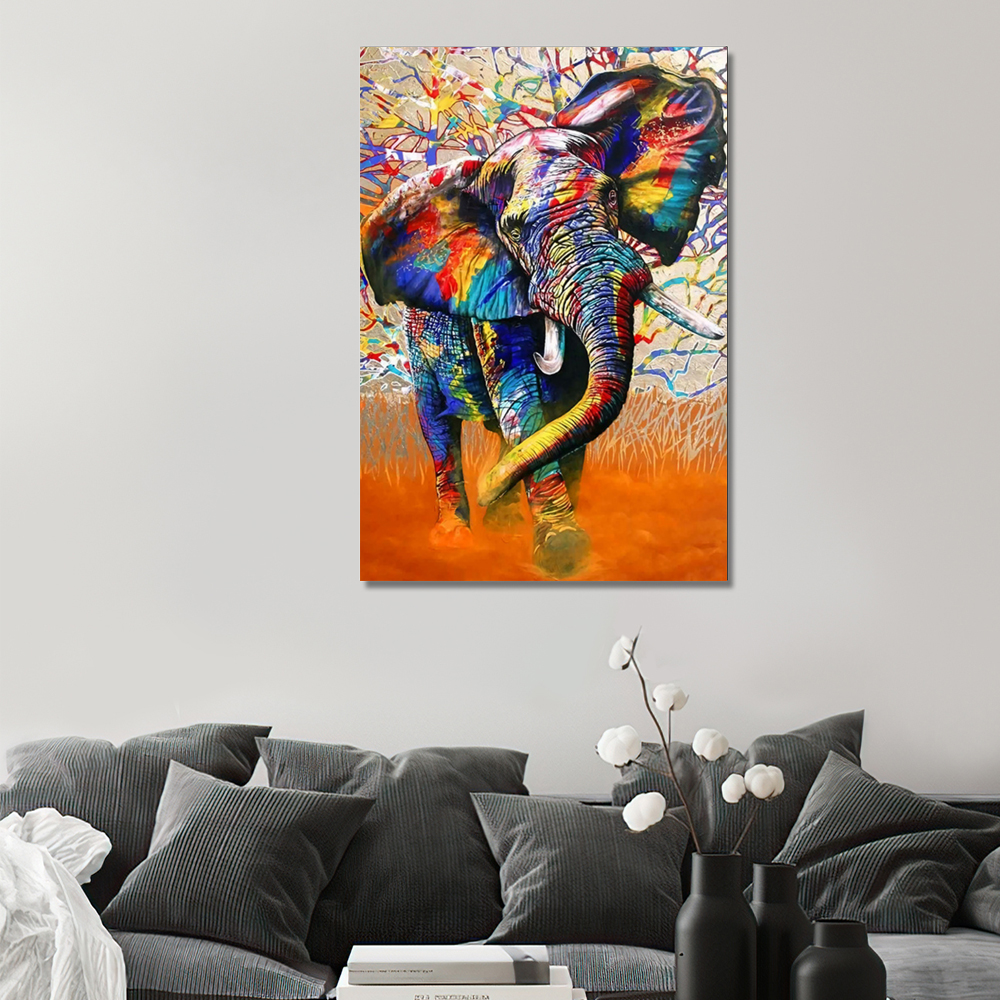 Painting by numbers home decoration colorful elephant painting