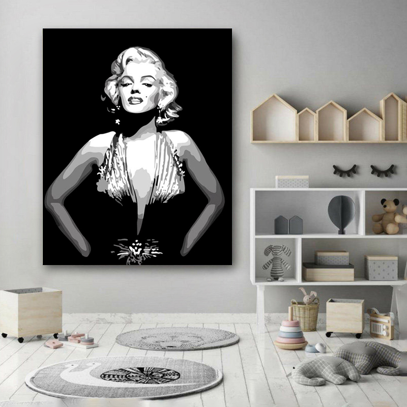 Painting by numbers Marilyn Monroe painting for bedroom