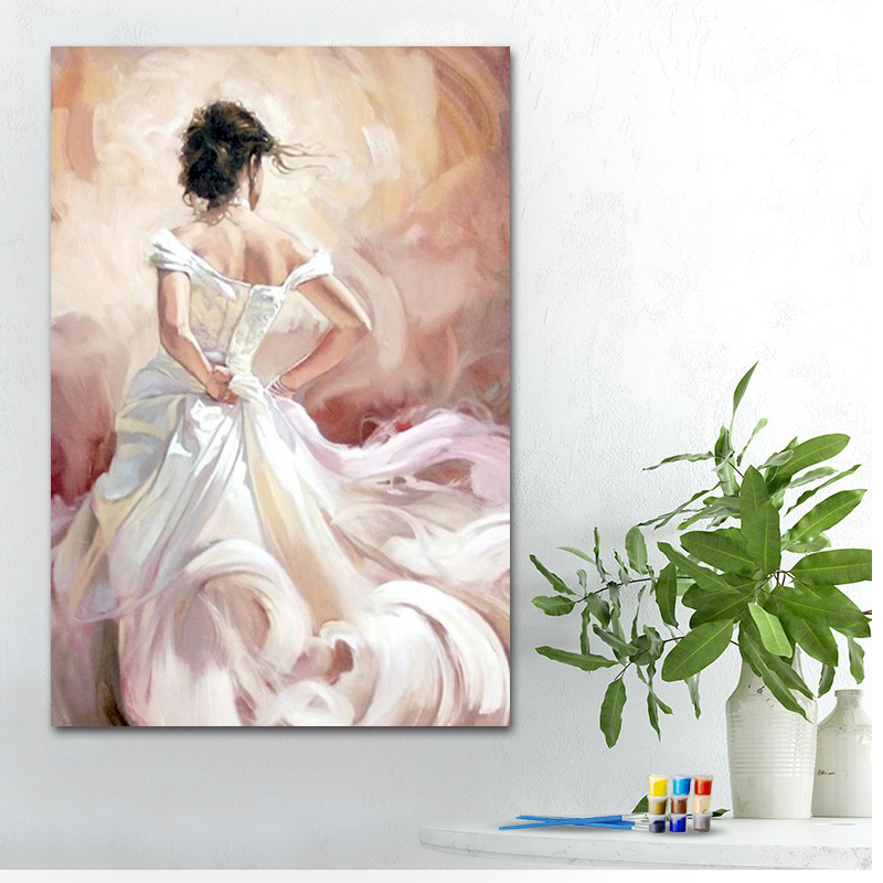 Painting by numbers lovely women painting for decor