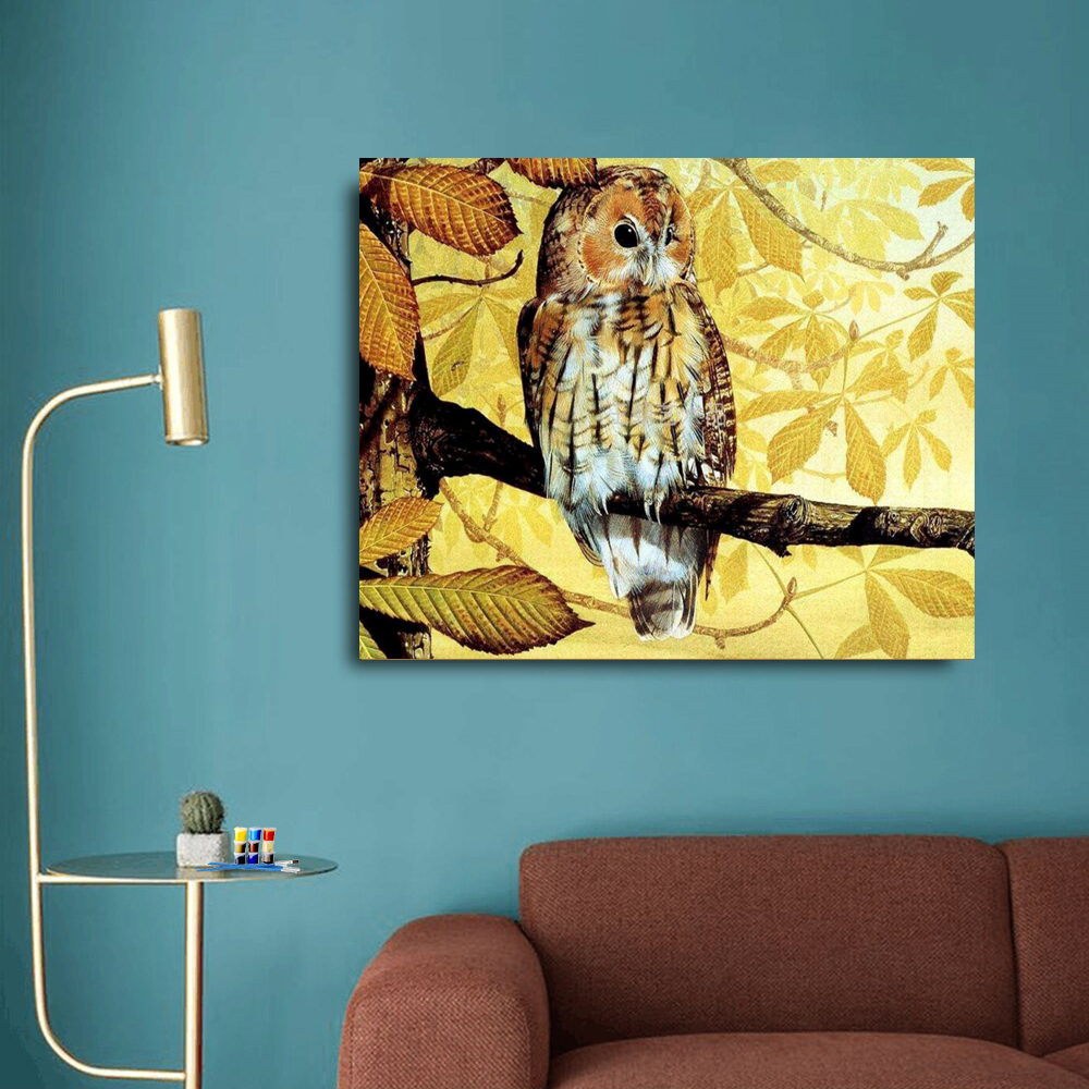 Painting by numbers owl series canteen ornament