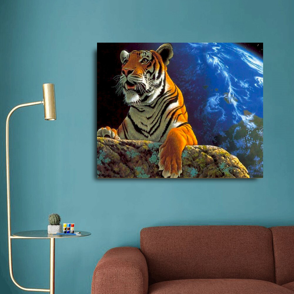 Painting by numbers coffee corner decor tiger series 