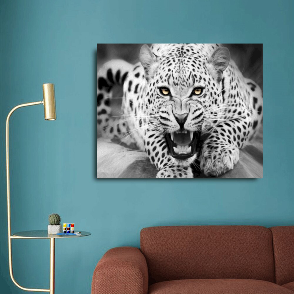 Painting by numbers Leopard painting decor