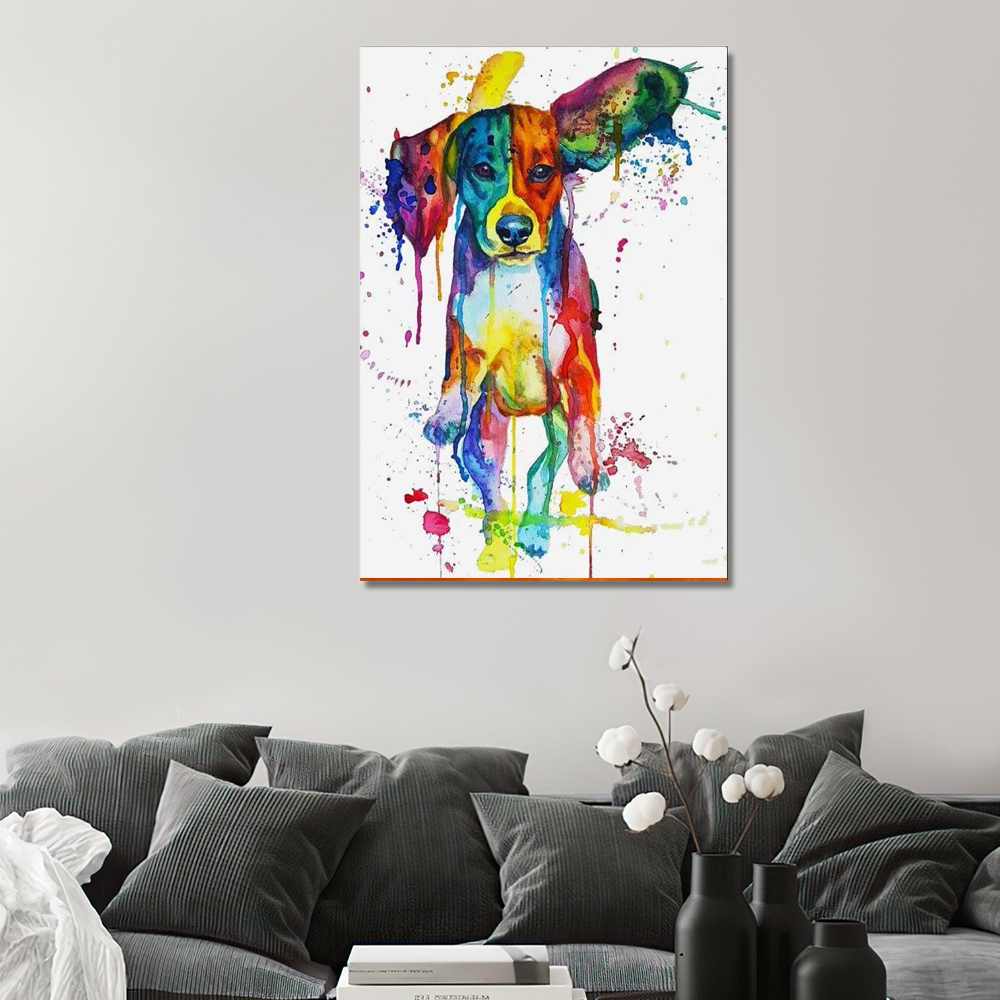 Painting by numbers home decor colorful dog painting