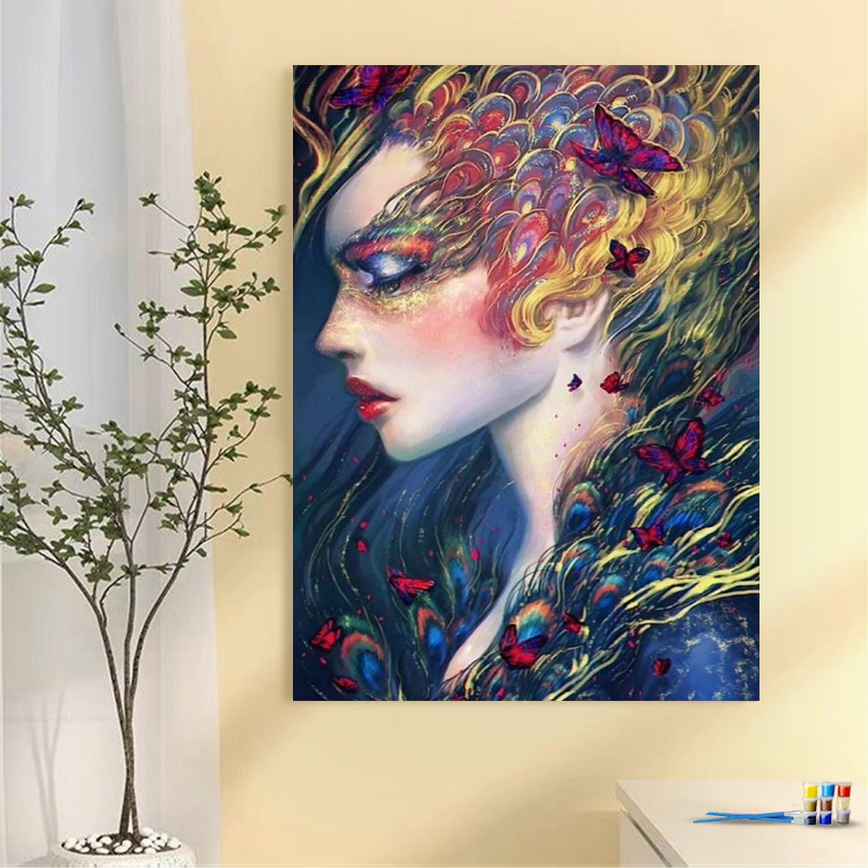 Painting by numbers home decoration mystery women painting