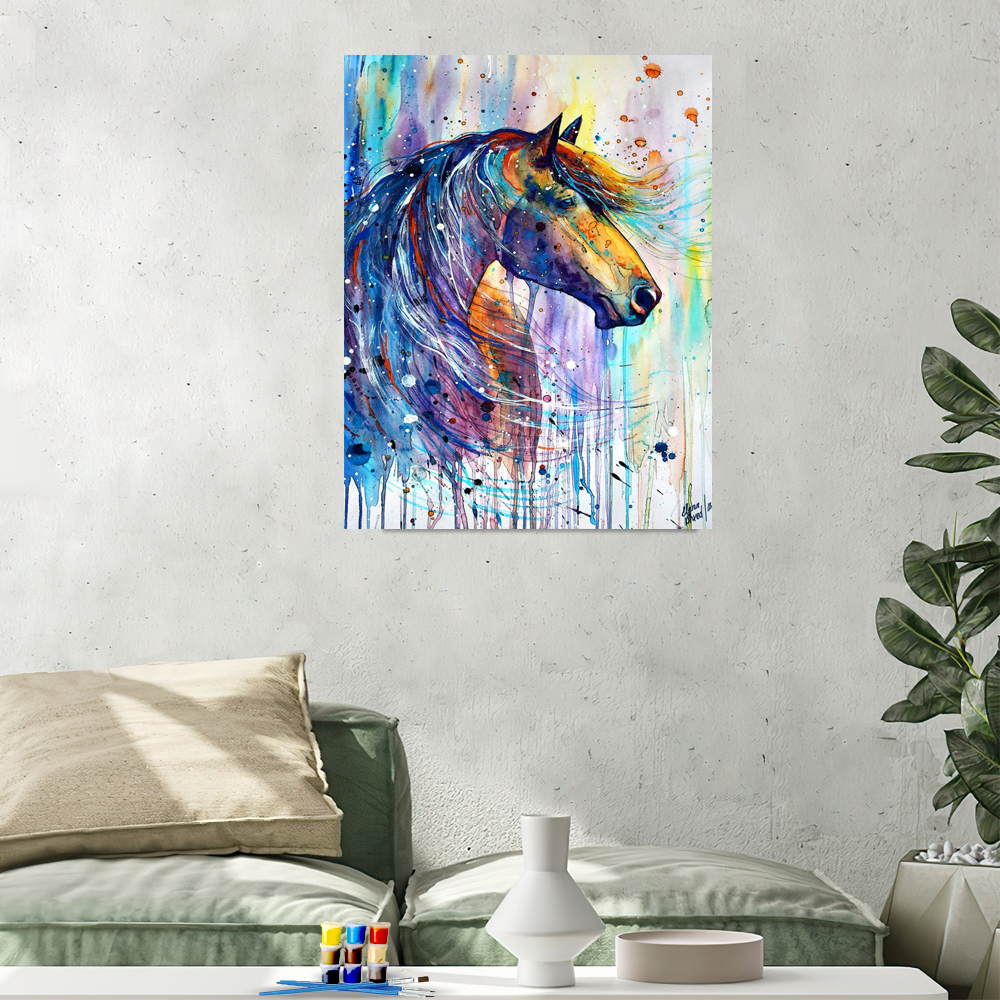 Painting by numbers Interesting oil horse painting decor