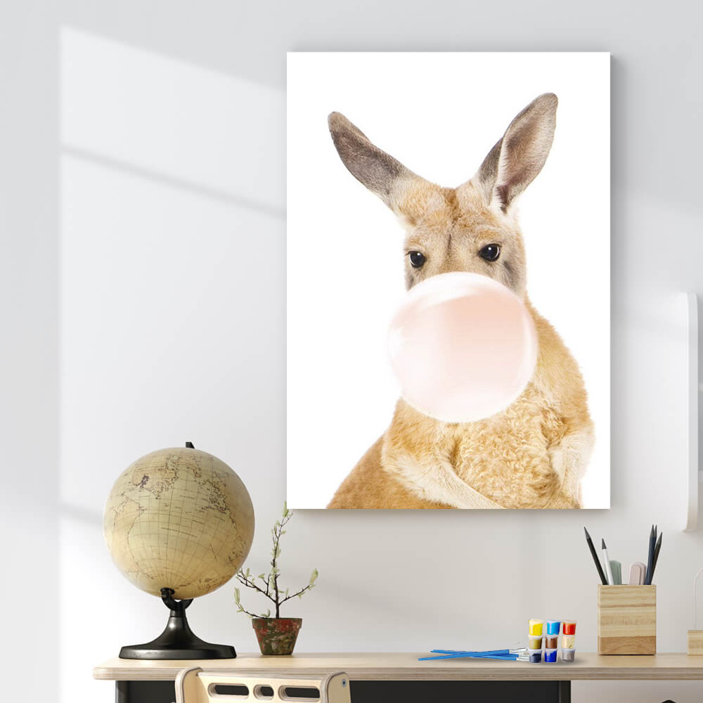 Painting by numbers lovely kangaroo painting for decor