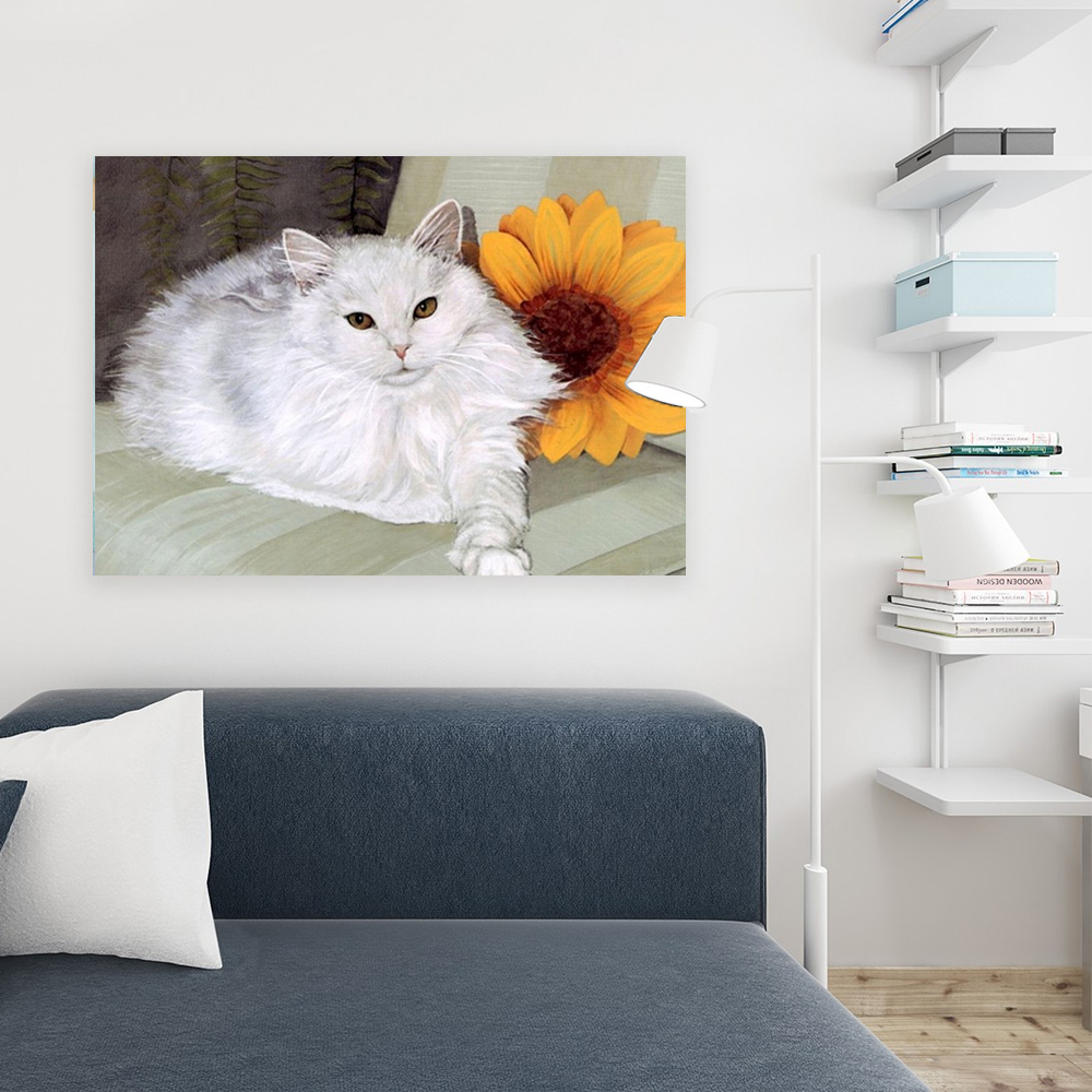 Painting by numbers bedroom decor cute cat