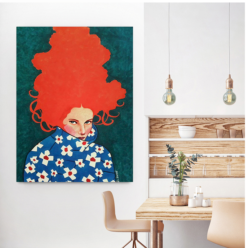 Painting by numbers Orange haired woman painting