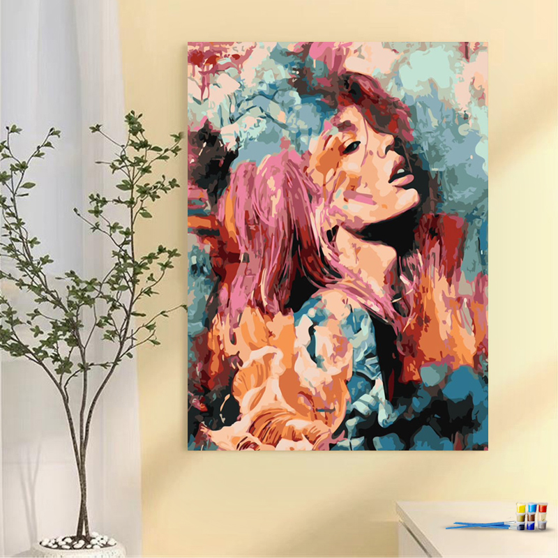 Painting by numbers colorful women home art