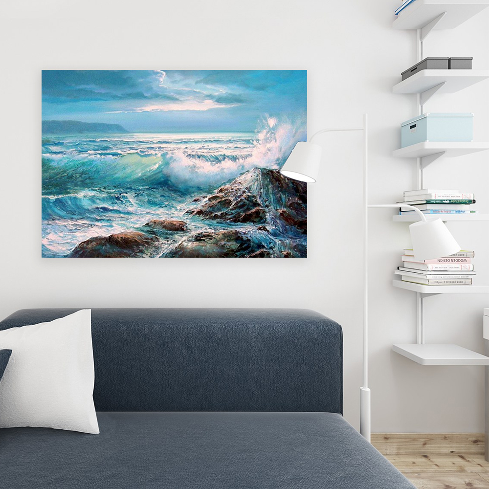 Painting by numbers living room decor sea wave scenery