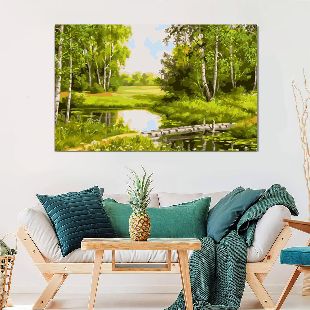 Painting by numbers spring forest painting decor