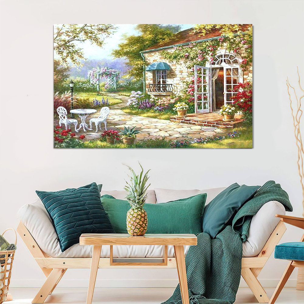 Painting by numbers happy landscape living room decor