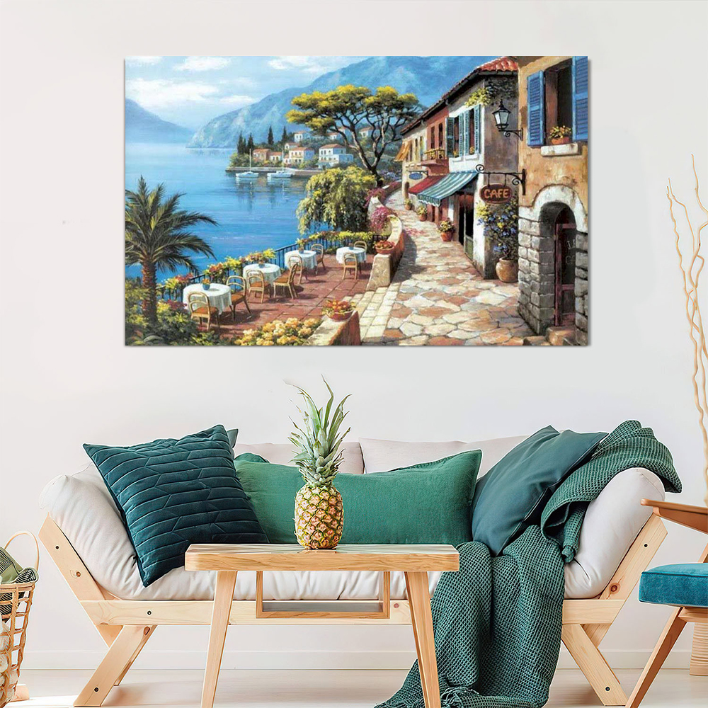 Painting by numbers little house by the sea decor