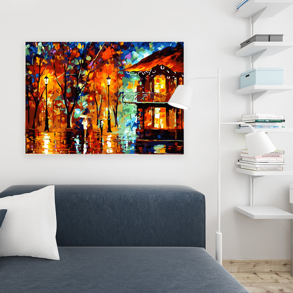 Painting by numbers Lively night scene for decor