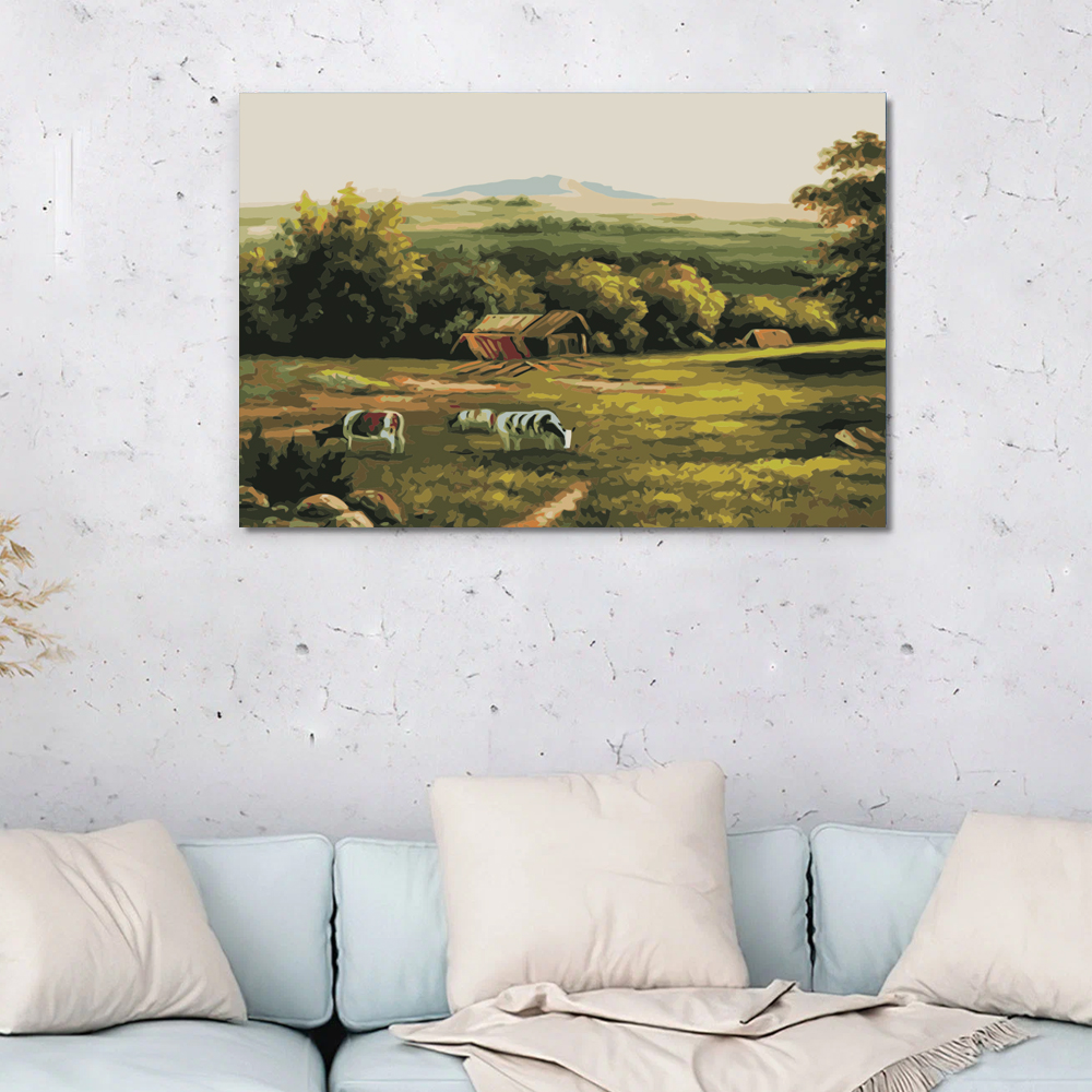 Painting by numbers art decor gift countryside view