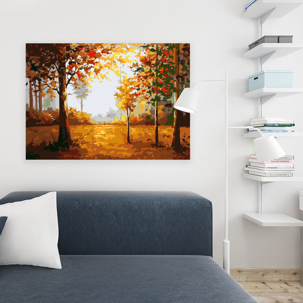 Painting by numbers autumn tree art gift decor