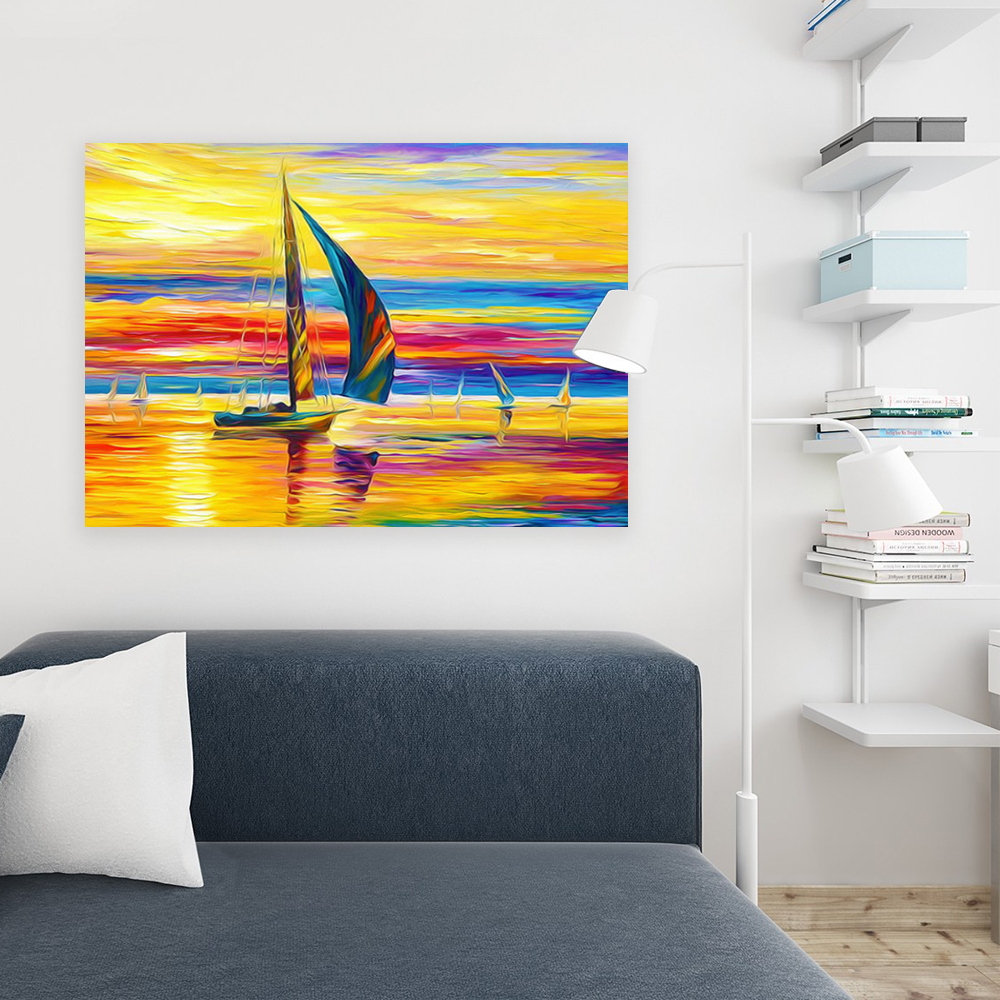 Painting by numbers colorful sail living room decor