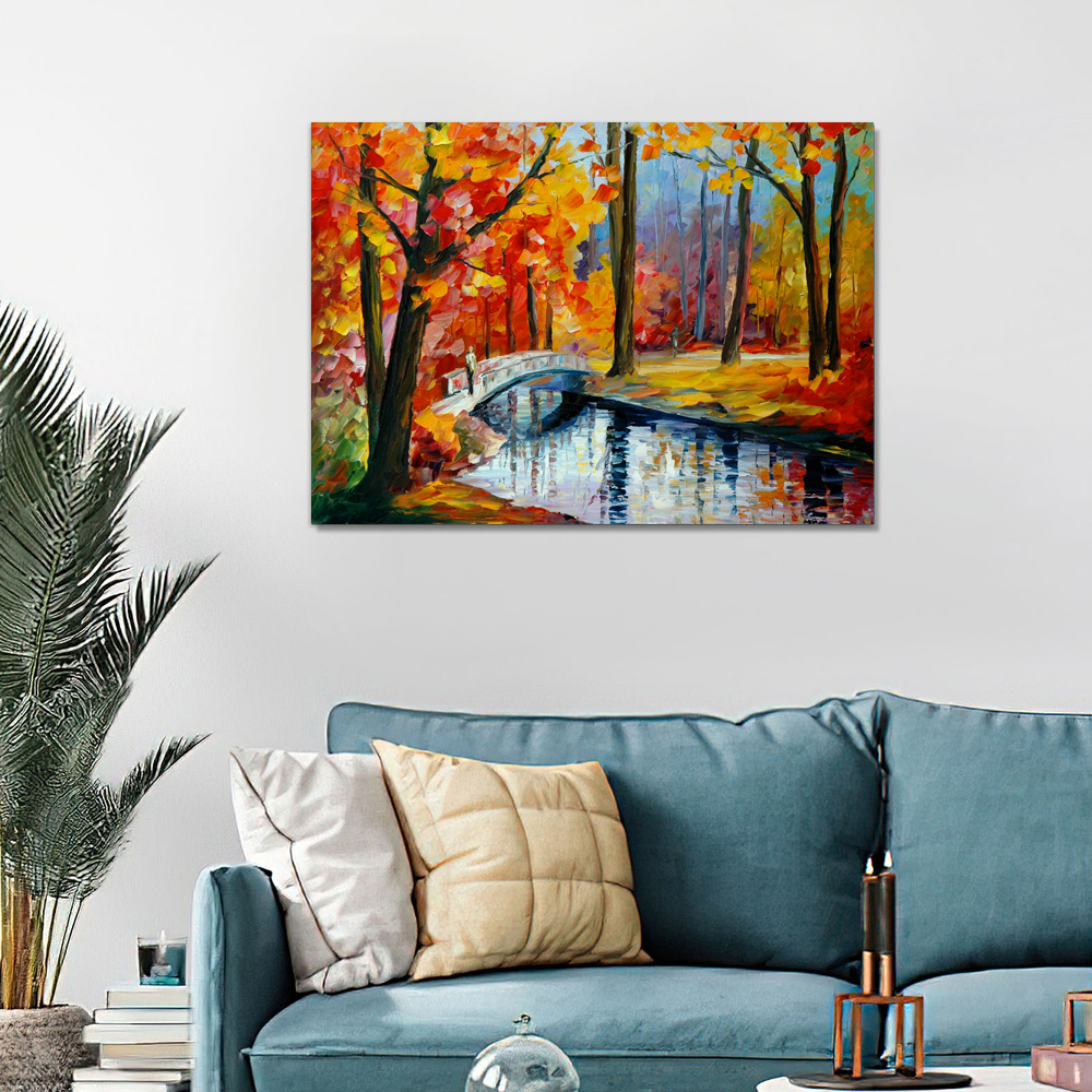 Painting by numbers colorful forest coffee corner decor