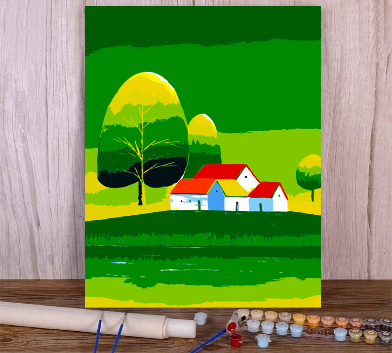 Painting by numbers simple painting landscape series child gift